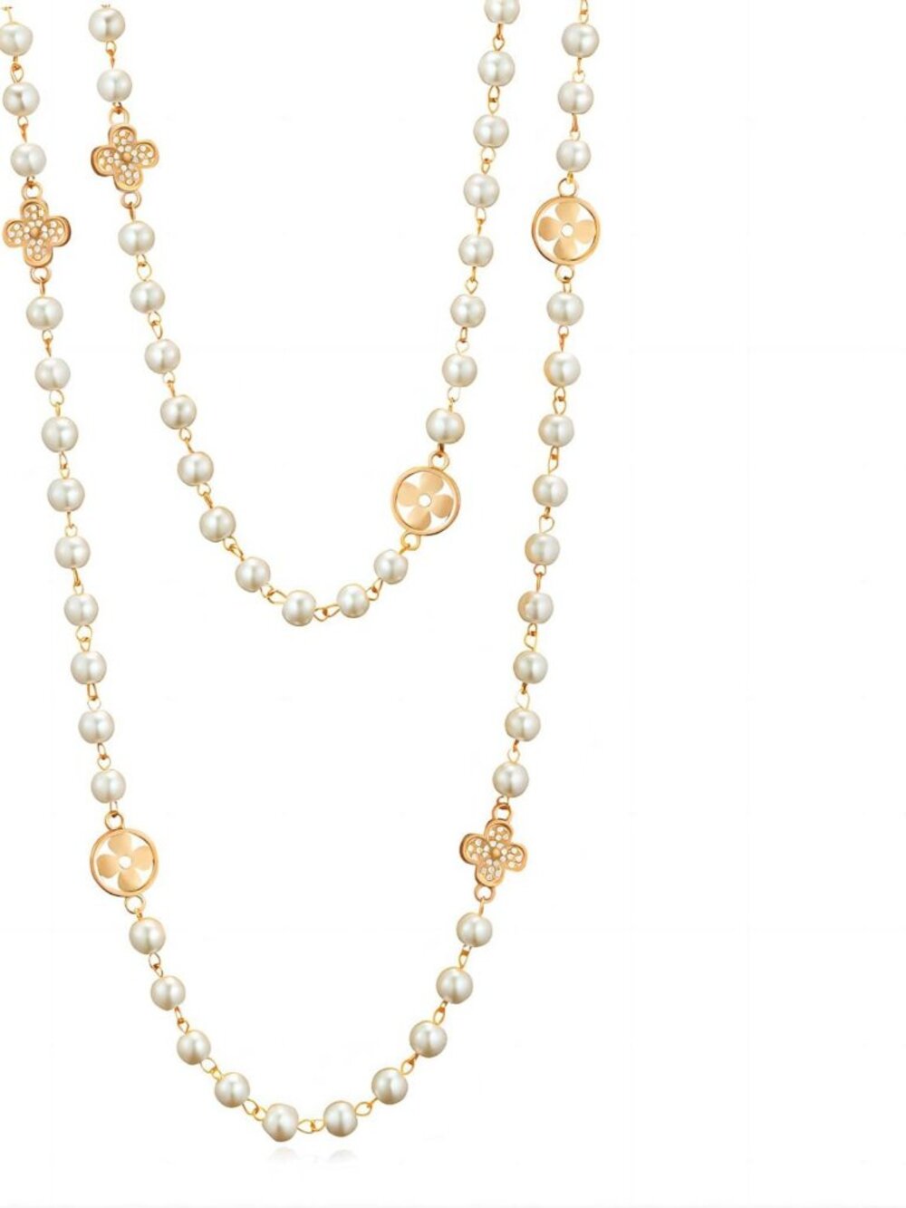 Elegant 58-Inch Long Simulated Pearl Necklace - Layered Wrap Style Accessory